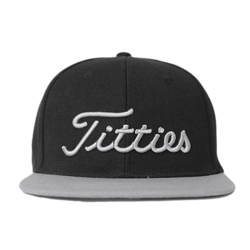 Titties Snapback Hat Black/Grey
